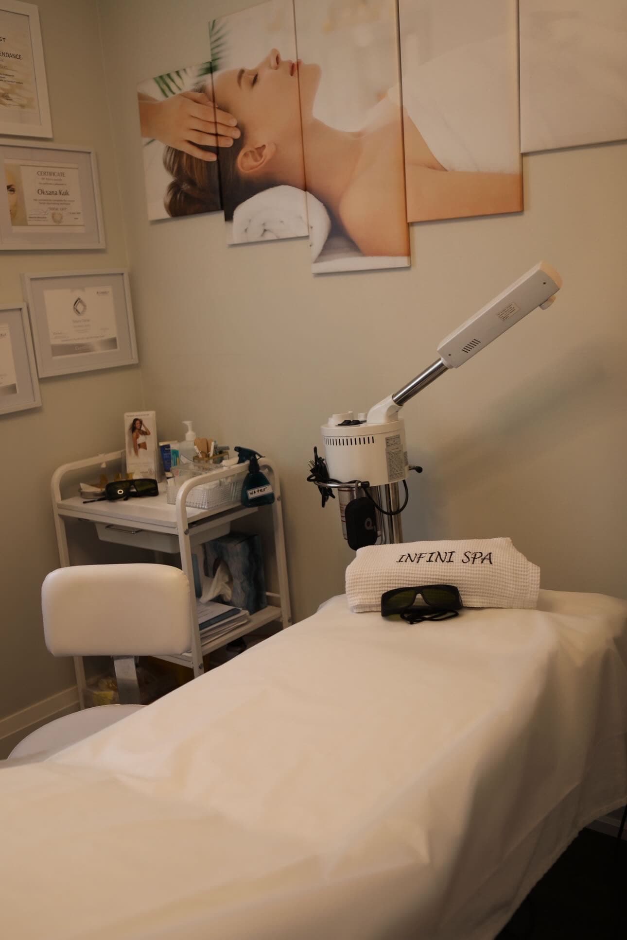 Treatment room at Infini Beauty Studio